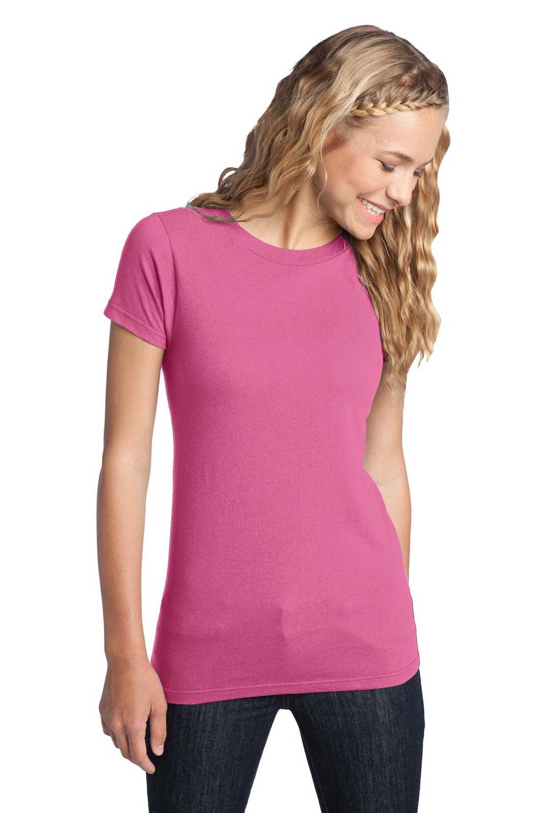 District DT5001 Women&#39;s Fitted The Concert Tee - True Pink - HIT a Double - 1