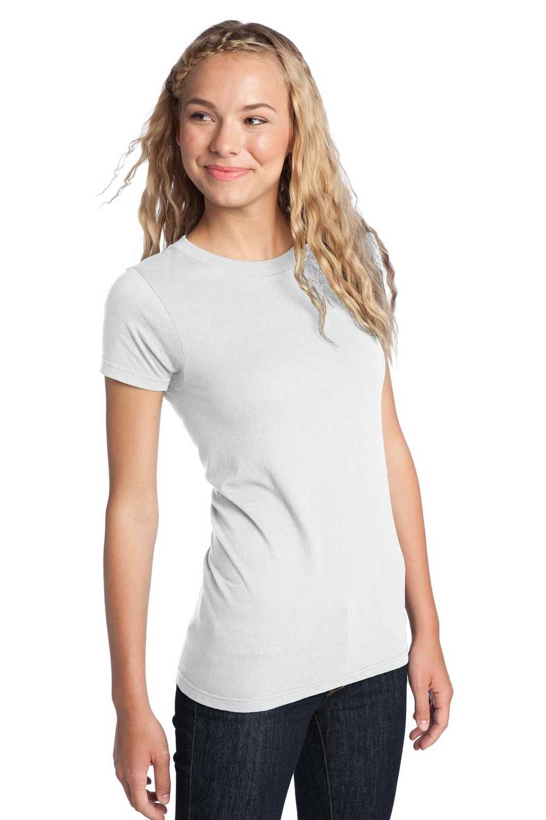 District DT5001 Women&#39;s Fitted The Concert Tee - White - HIT a Double - 4