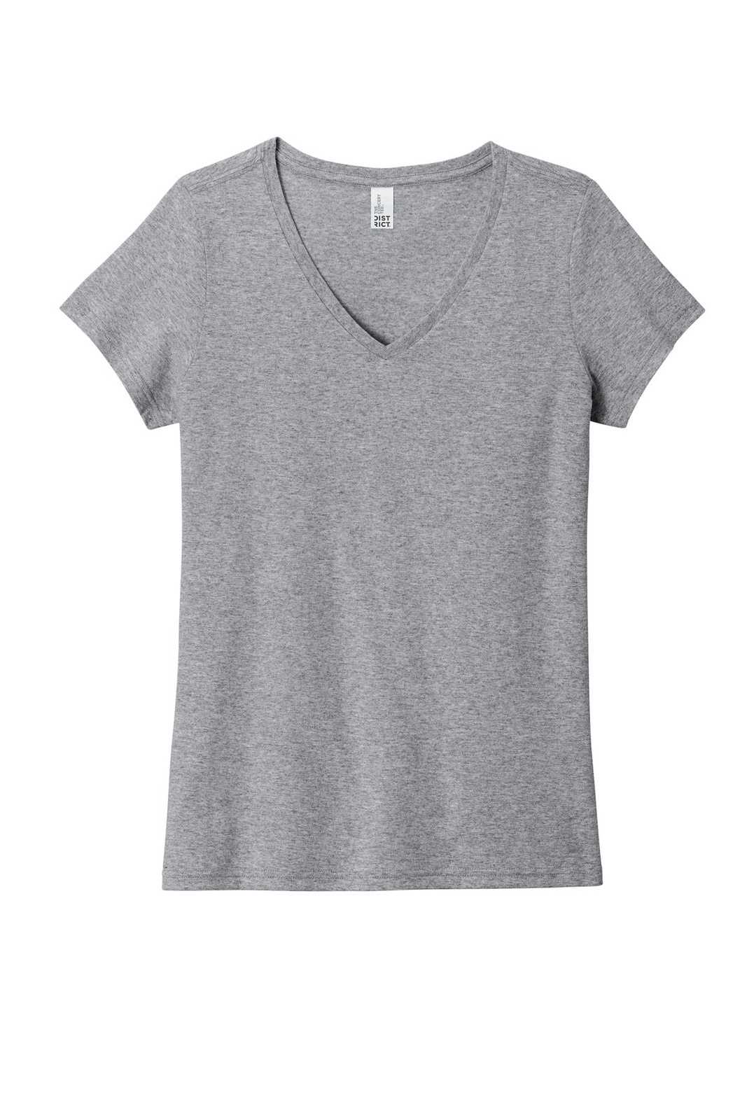 District DT5002 Women's The Concert Tee V-Neck - Heather Grey - HIT a Double - 1