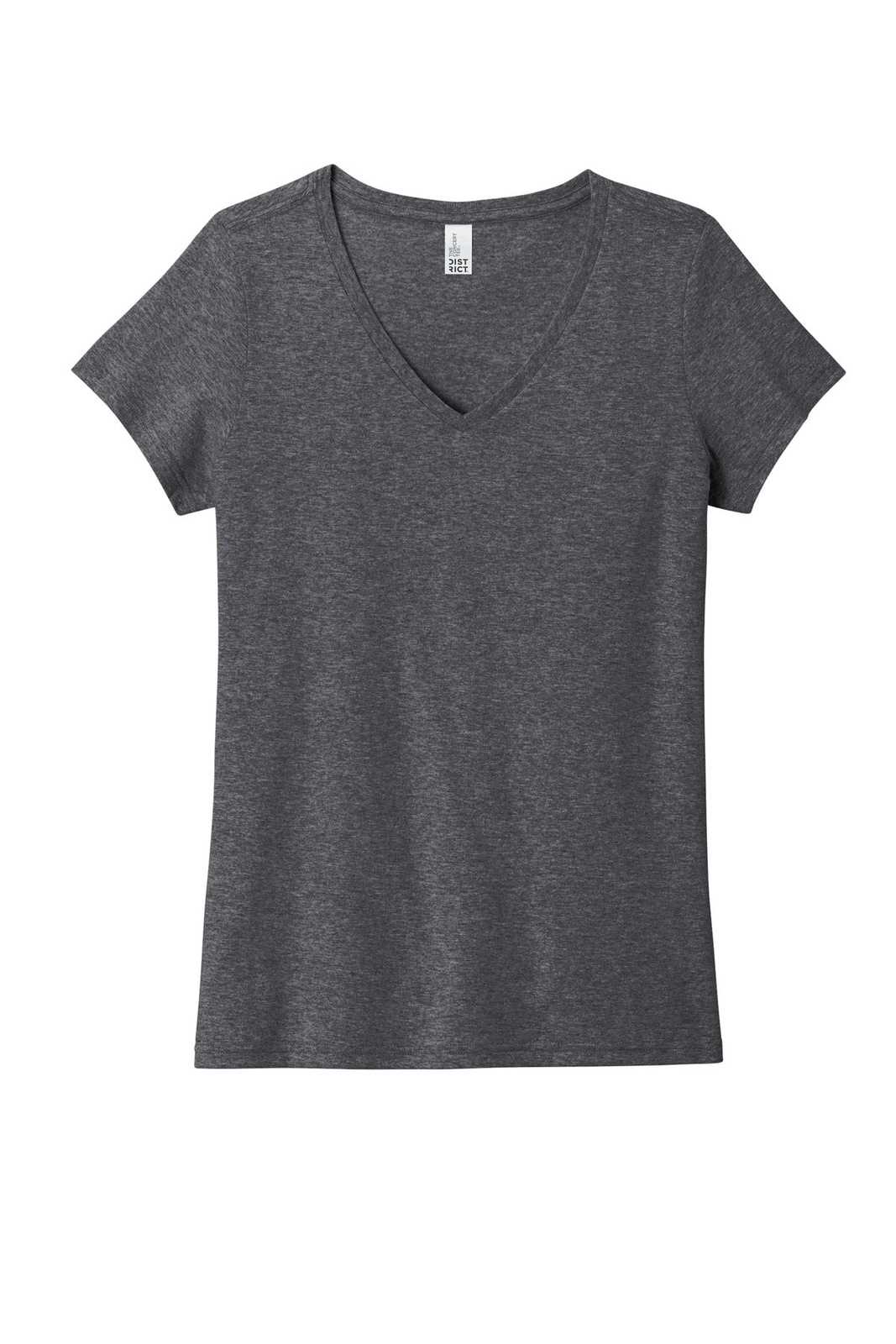 District DT5002 Women's The Concert Tee V-Neck - Heathered Charcoal - HIT a Double - 1