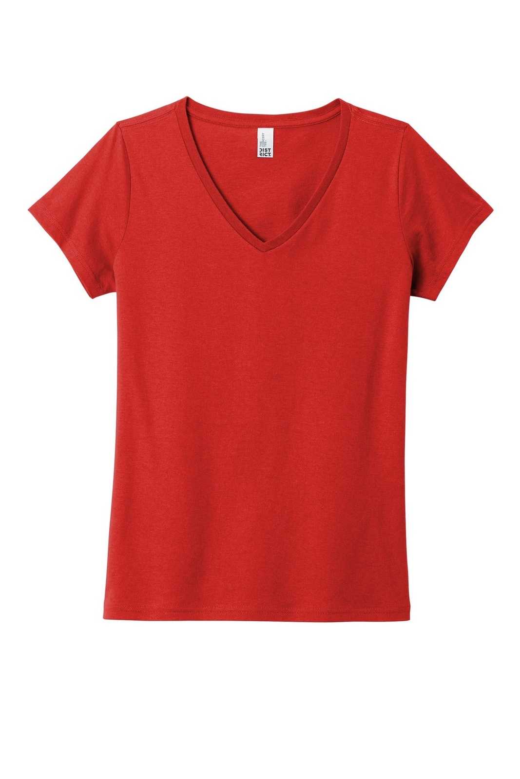 District DT5002 Women&#39;s The Concert Tee V-Neck - New Red - HIT a Double - 2