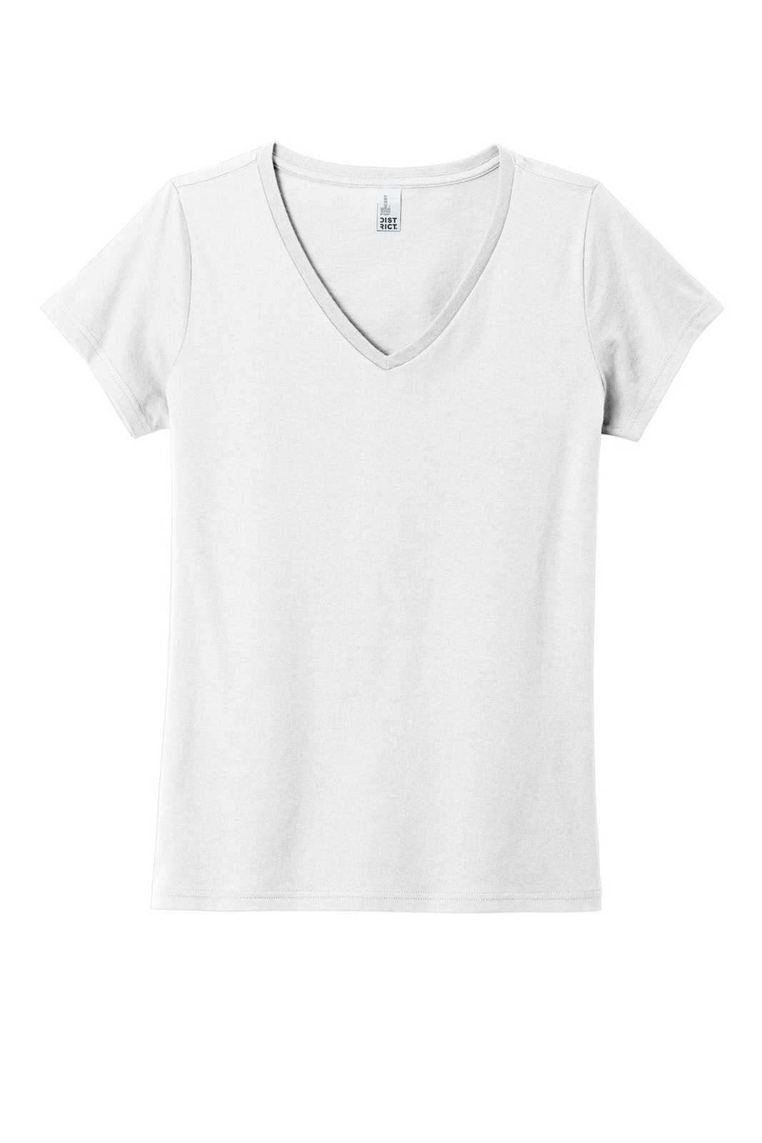 District DT5002 Women's The Concert Tee V-Neck - White - HIT a Double - 1