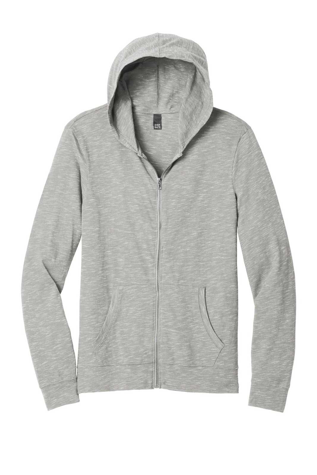 District DT565 Medal Full-Zip Hoodie - Light Gray - HIT a Double - 5