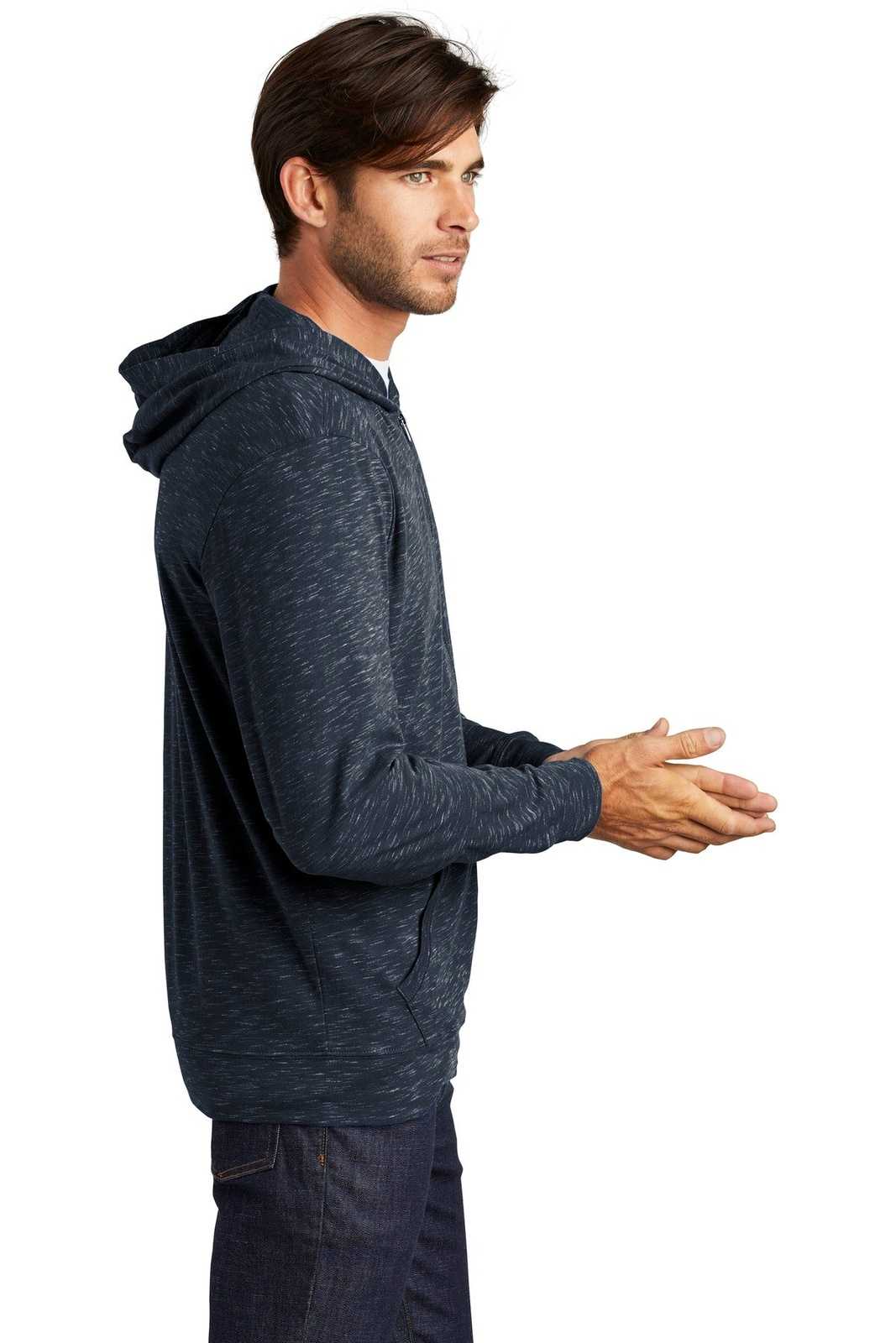 District DT565 Medal Full-Zip Hoodie - New Navy - HIT a Double - 3