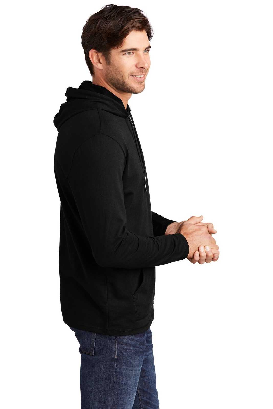 District DT571 Featherweight French Terry Hoodie - Black - HIT a Double - 3