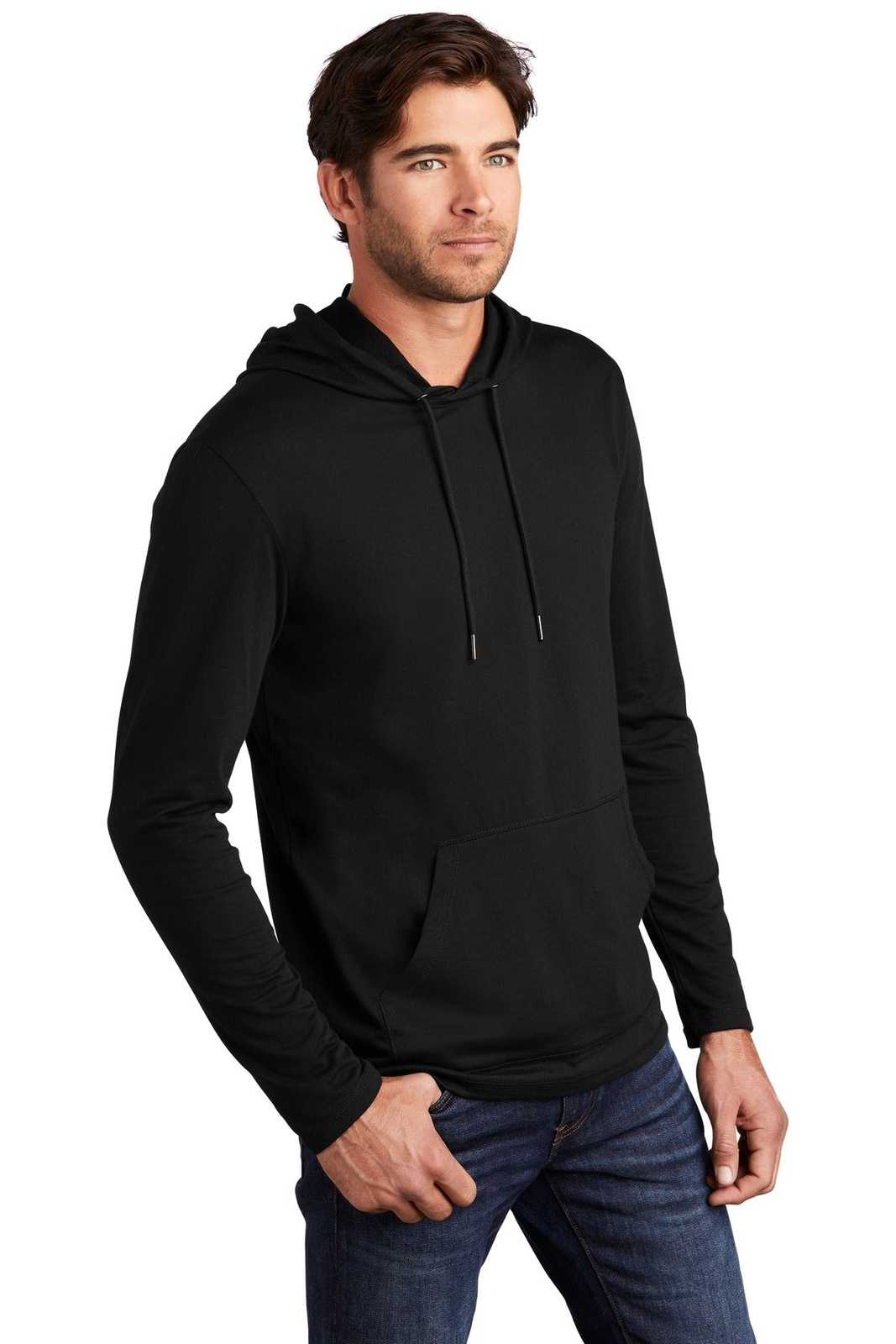 District DT571 Featherweight French Terry Hoodie - Black - HIT a Double - 4