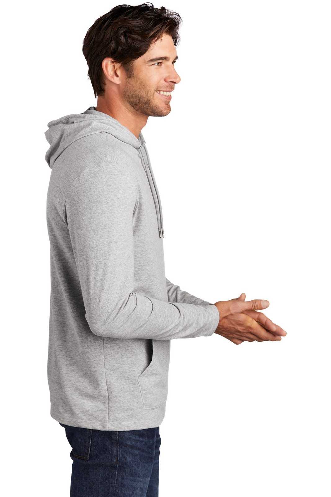 District DT571 Featherweight French Terry Hoodie - Light Heather Gray - HIT a Double - 3