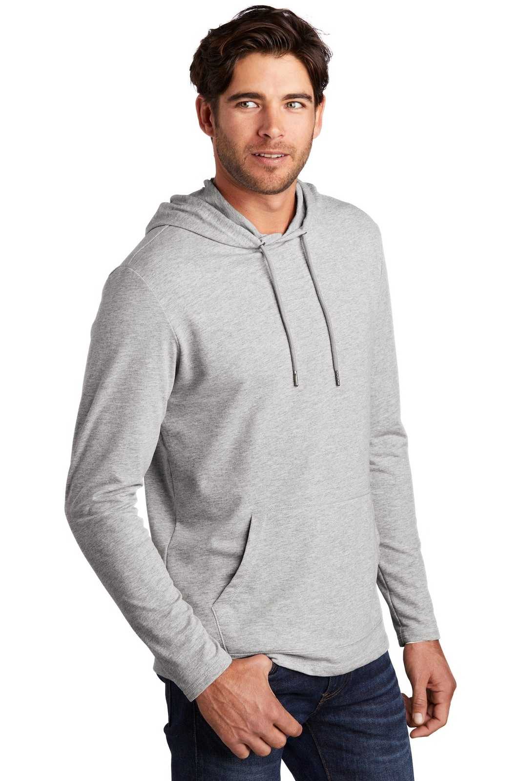 District DT571 Featherweight French Terry Hoodie - Light Heather Gray - HIT a Double - 4