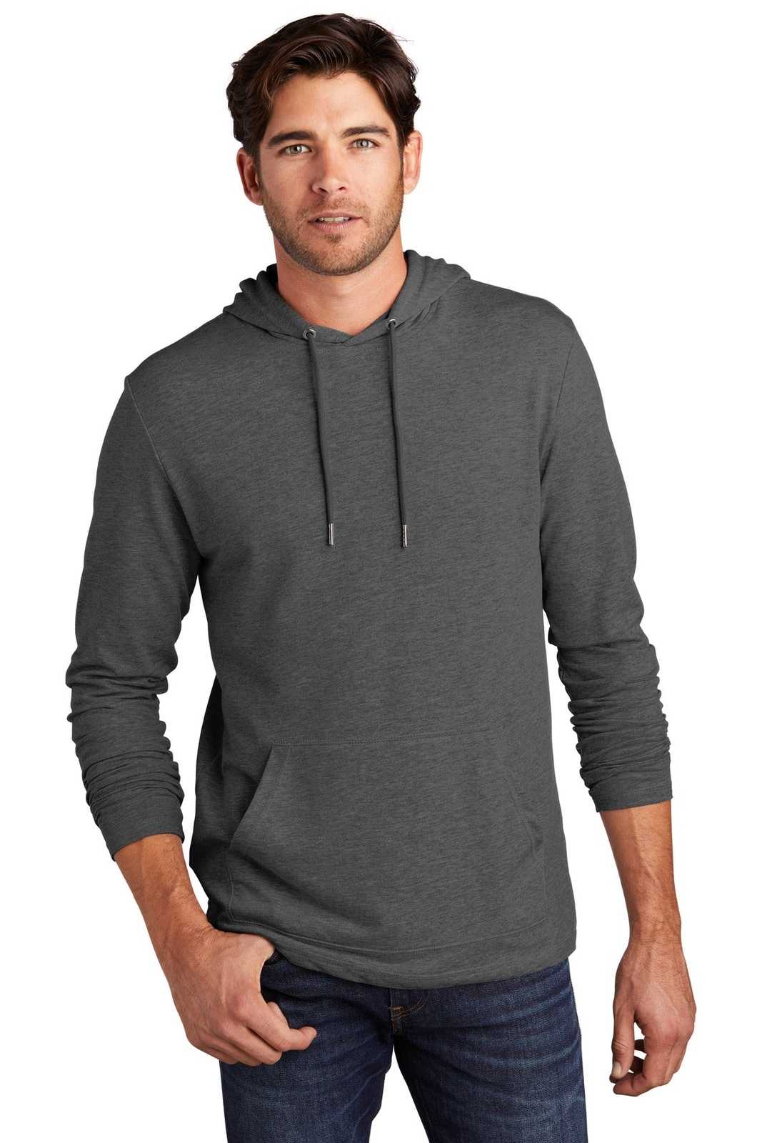 District DT571 Featherweight French Terry Hoodie - Washed Coal - HIT a Double - 1
