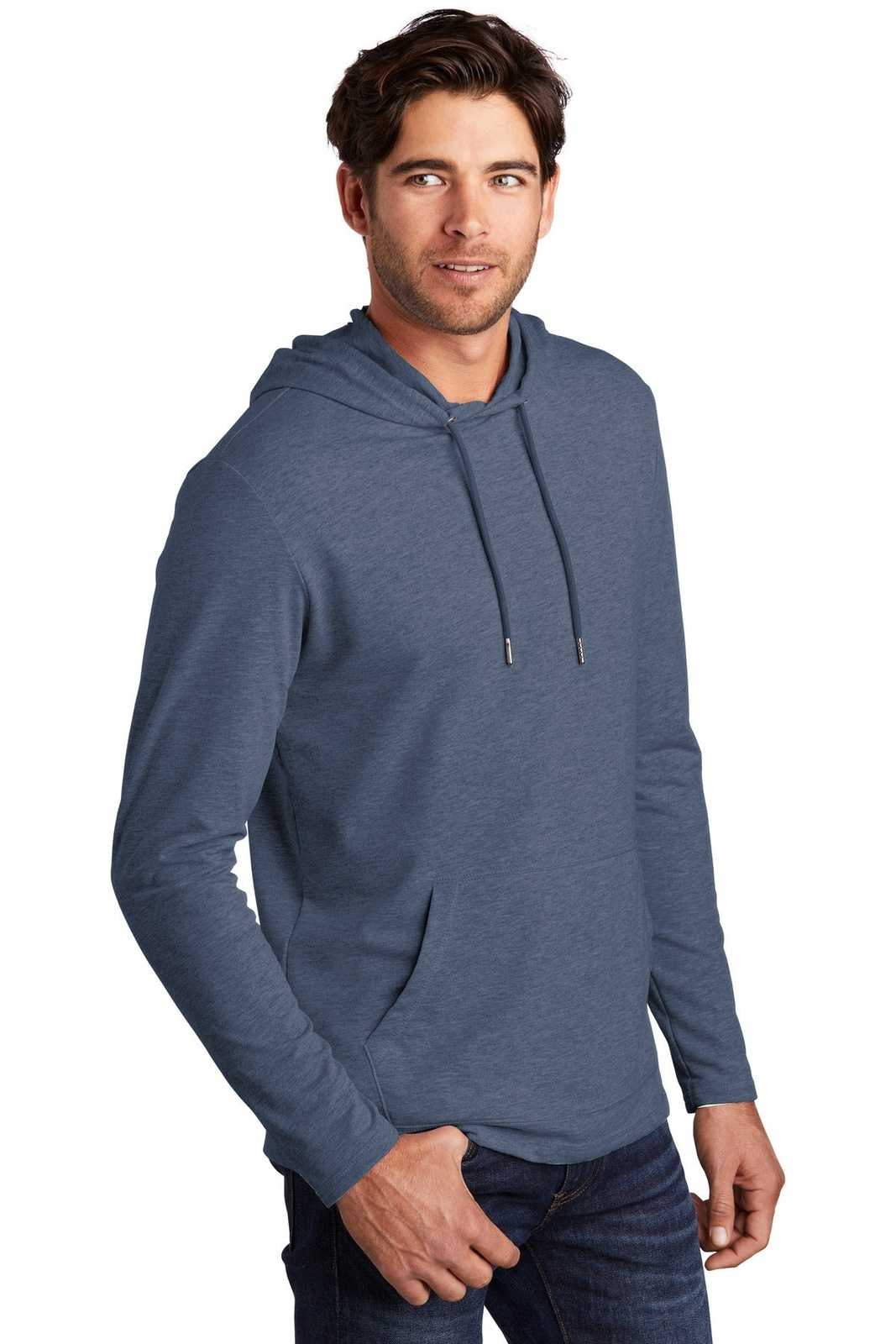 District DT571 Featherweight French Terry Hoodie - Washed Indigo - HIT a Double - 4
