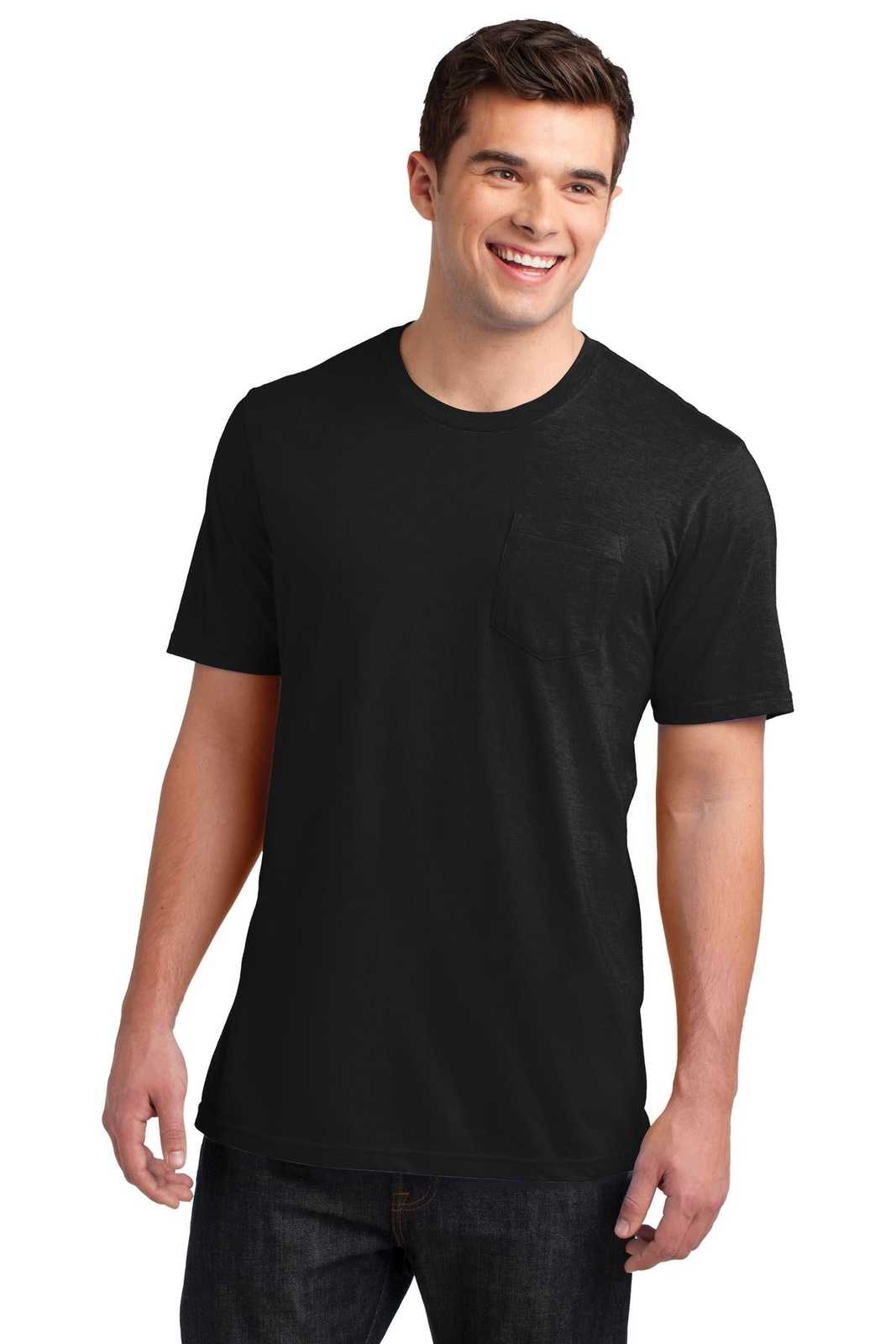 District DT6000P Very Important Tee with Pocket - Black - HIT a Double - 1