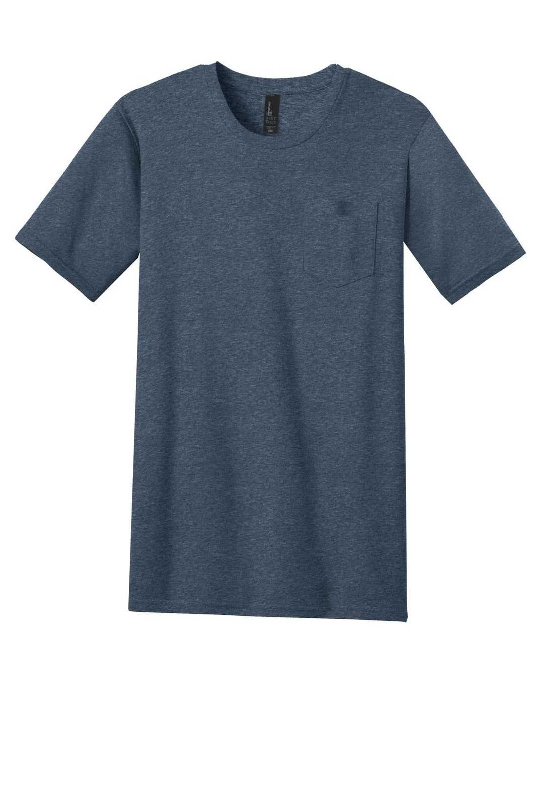 District DT6000P Very Important Tee with Pocket - Heathered Navy - HIT a Double - 5