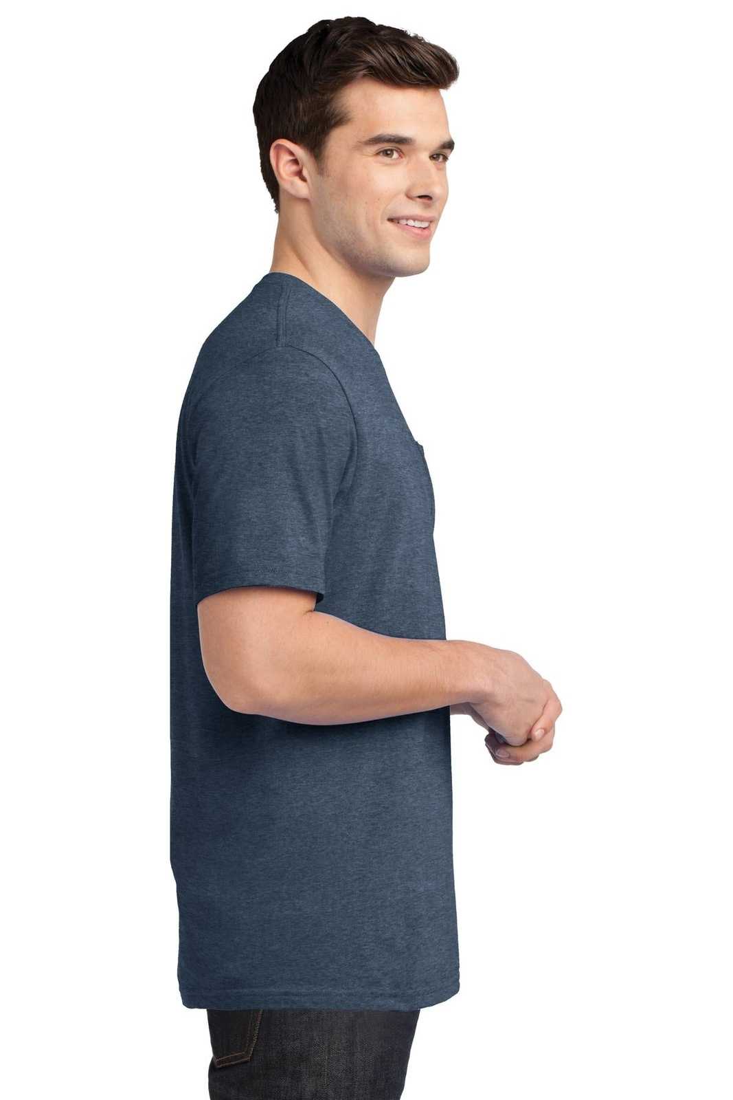 District DT6000P Very Important Tee with Pocket - Heathered Navy - HIT a Double - 3