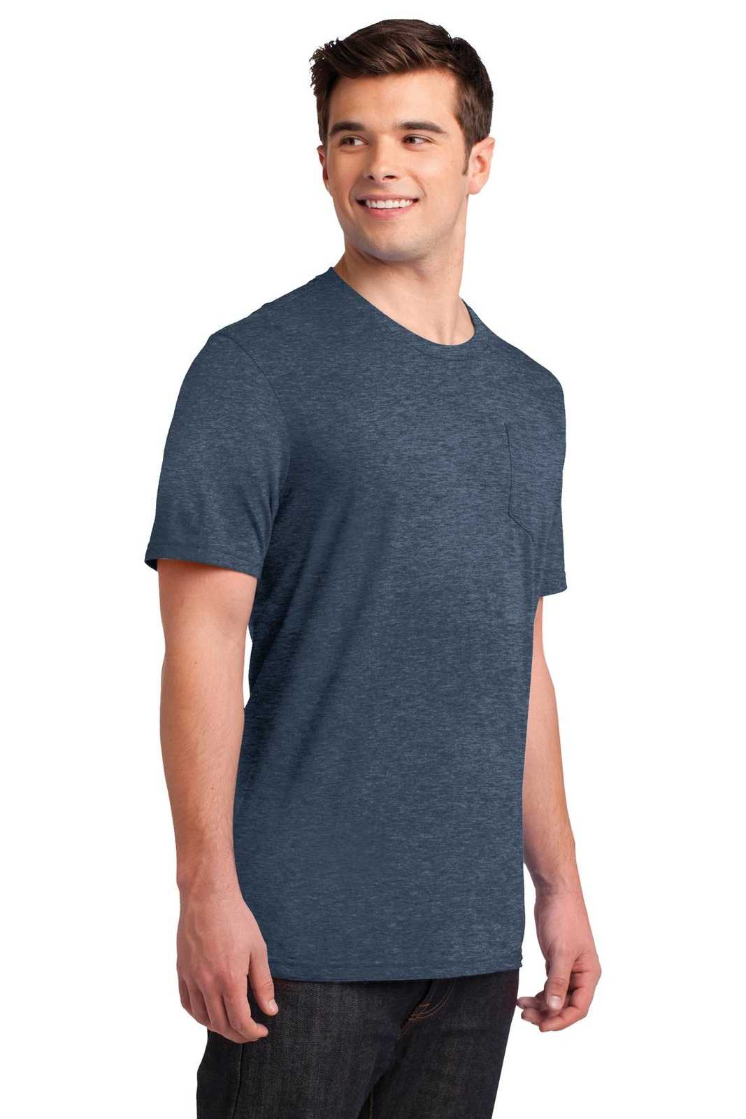 District DT6000P Very Important Tee with Pocket - Heathered Navy - HIT a Double - 4