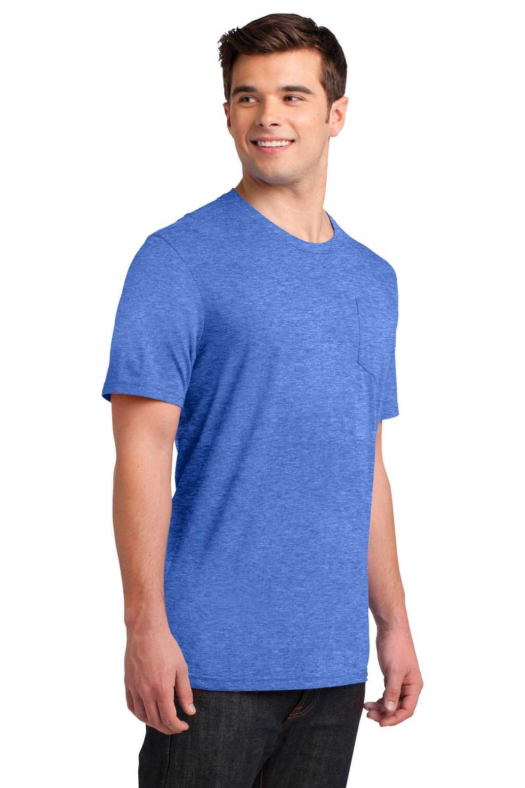 District DT6000P Very Important Tee with Pocket - Heathered Royal - HIT a Double - 4