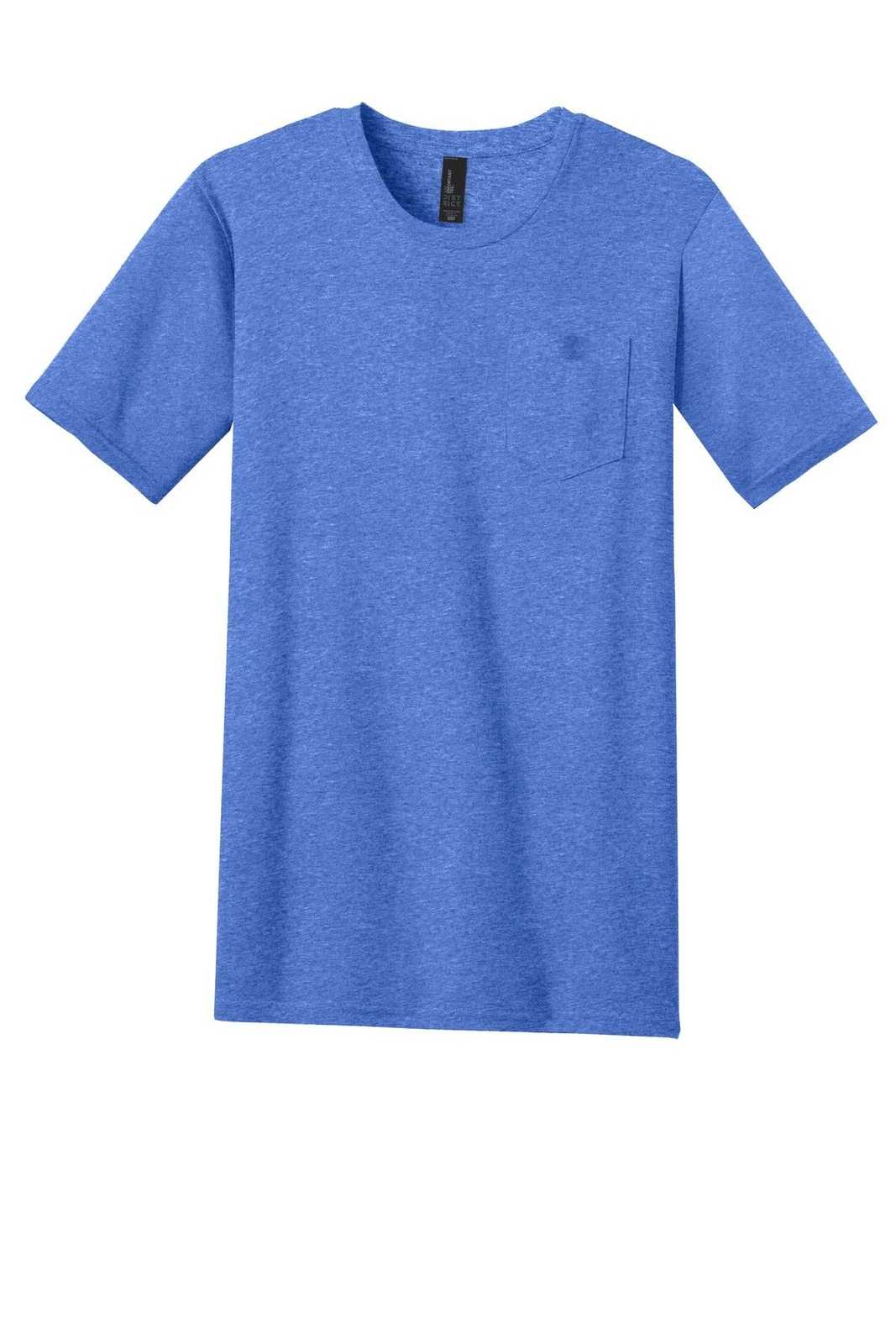 District DT6000P Very Important Tee with Pocket - Heathered Royal - HIT a Double - 5