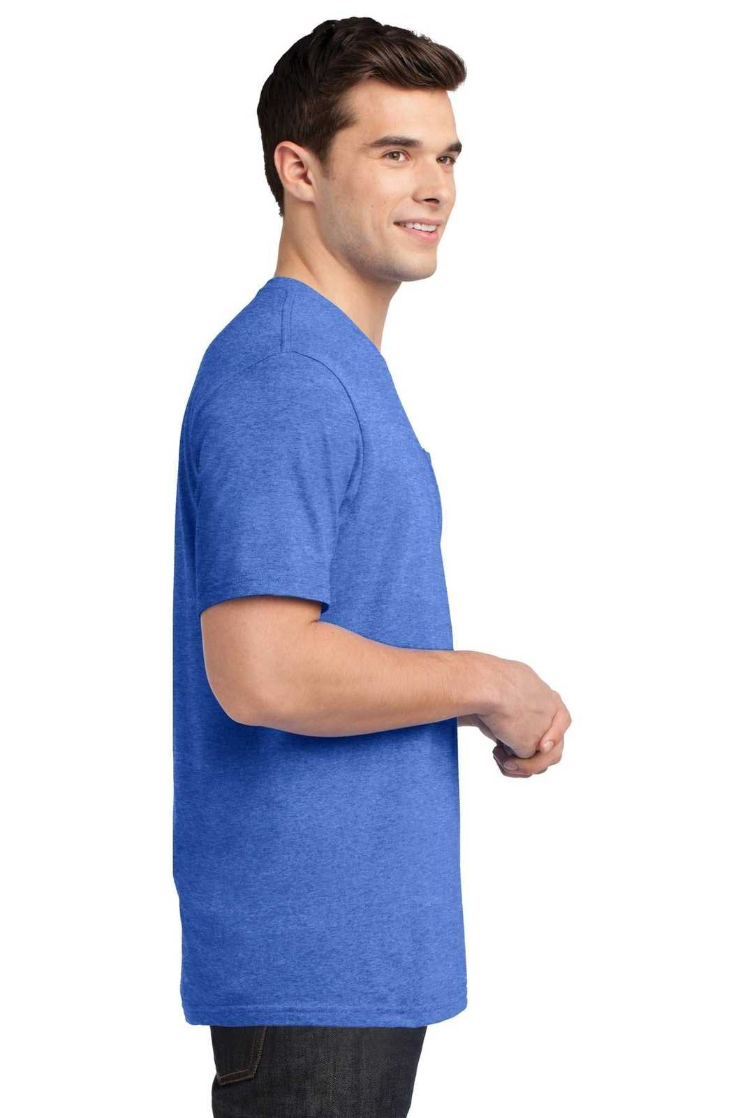 District DT6000P Very Important Tee with Pocket - Heathered Royal - HIT a Double - 3
