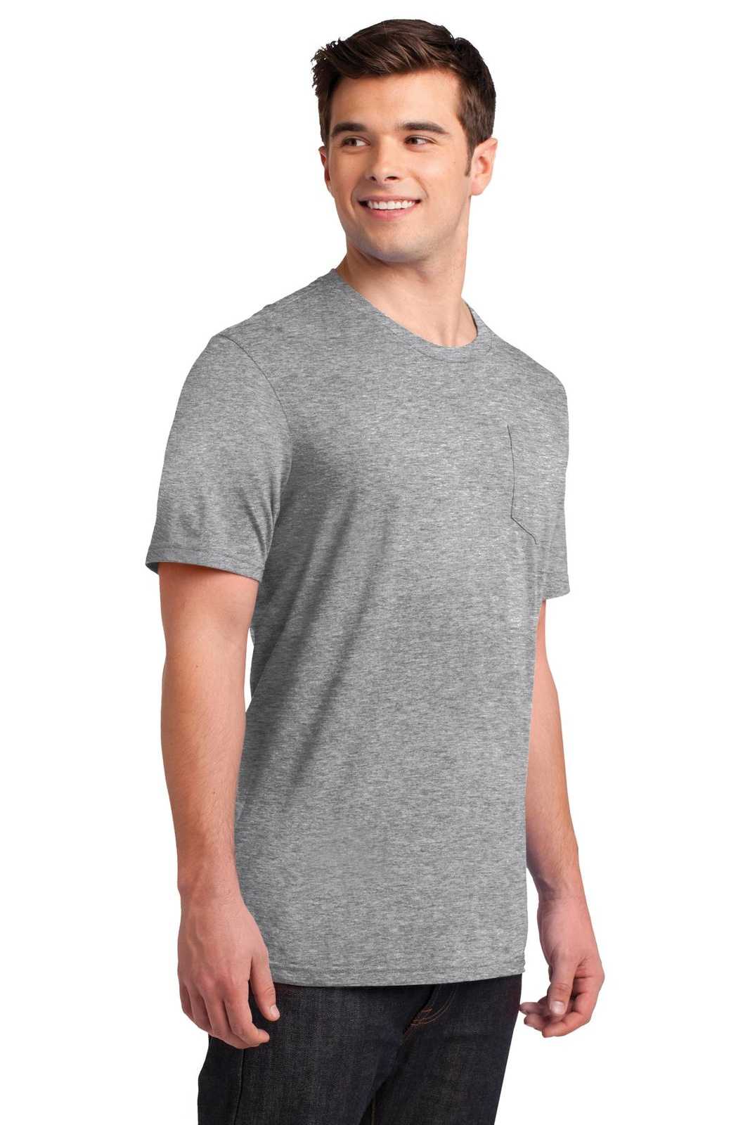 District DT6000P Very Important Tee with Pocket - Light Heather Gray - HIT a Double - 4