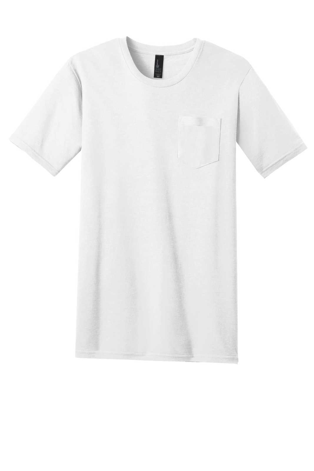 District DT6000P Very Important Tee with Pocket - White - HIT a Double - 5