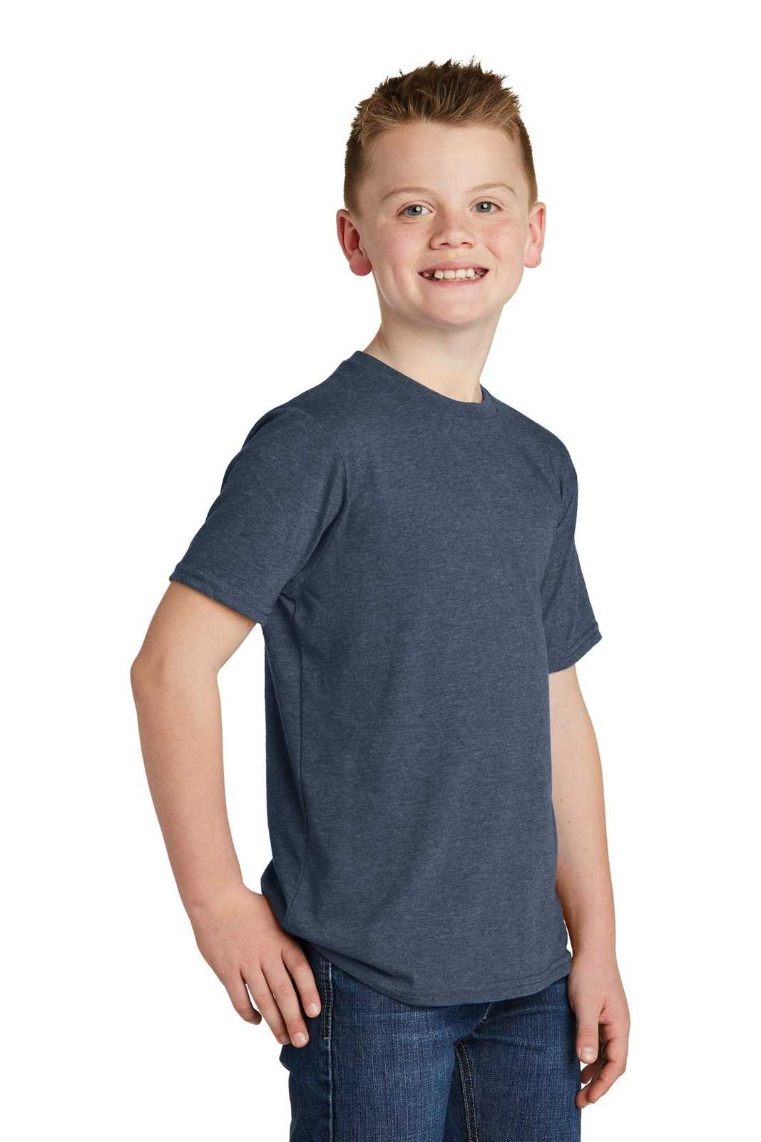 District DT6000Y Youth Very Important Tee - Heathered Navy - HIT a Double - 4