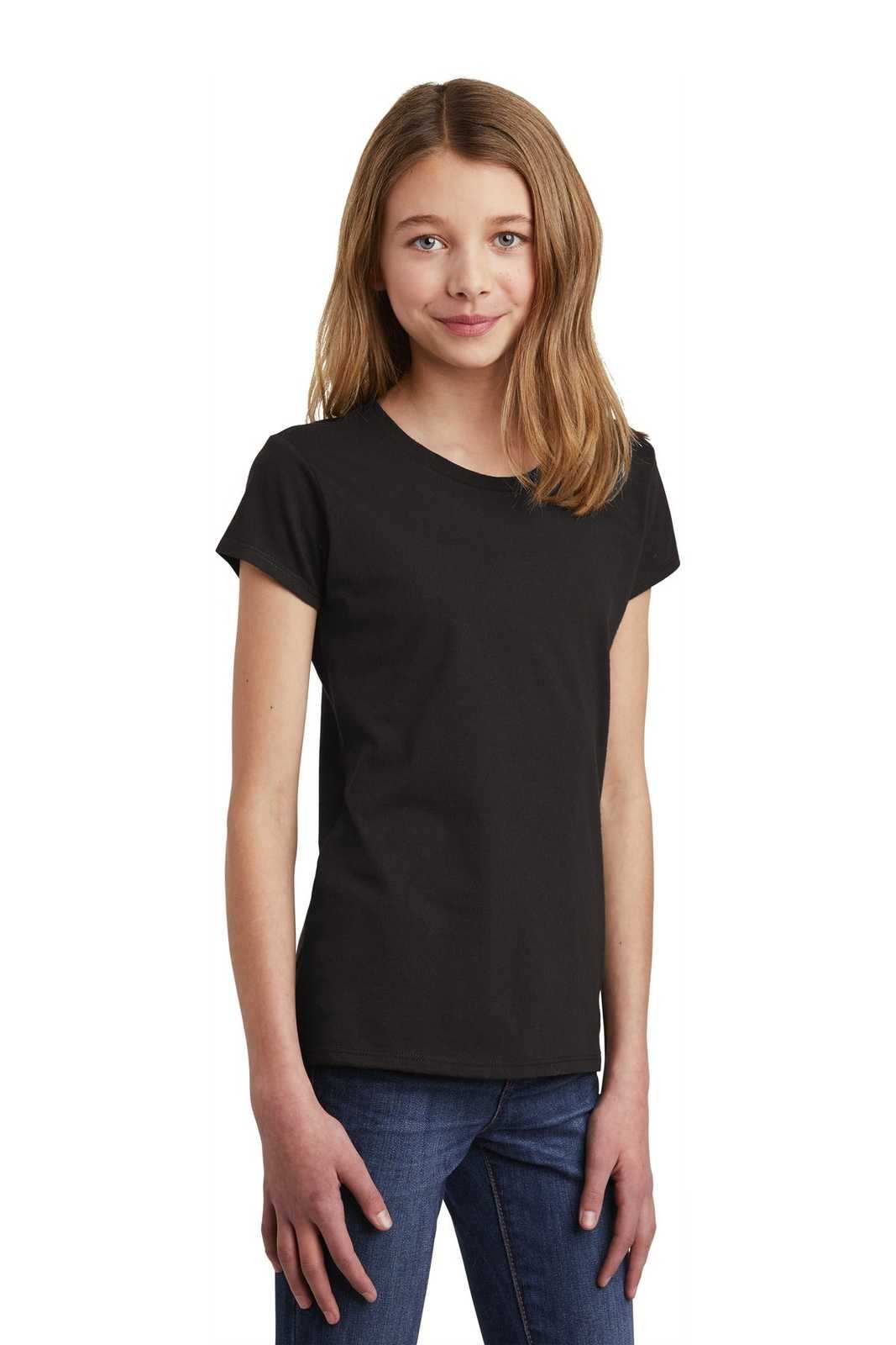 District DT6001YG Girls Very Important Tee - Black - HIT a Double - 4