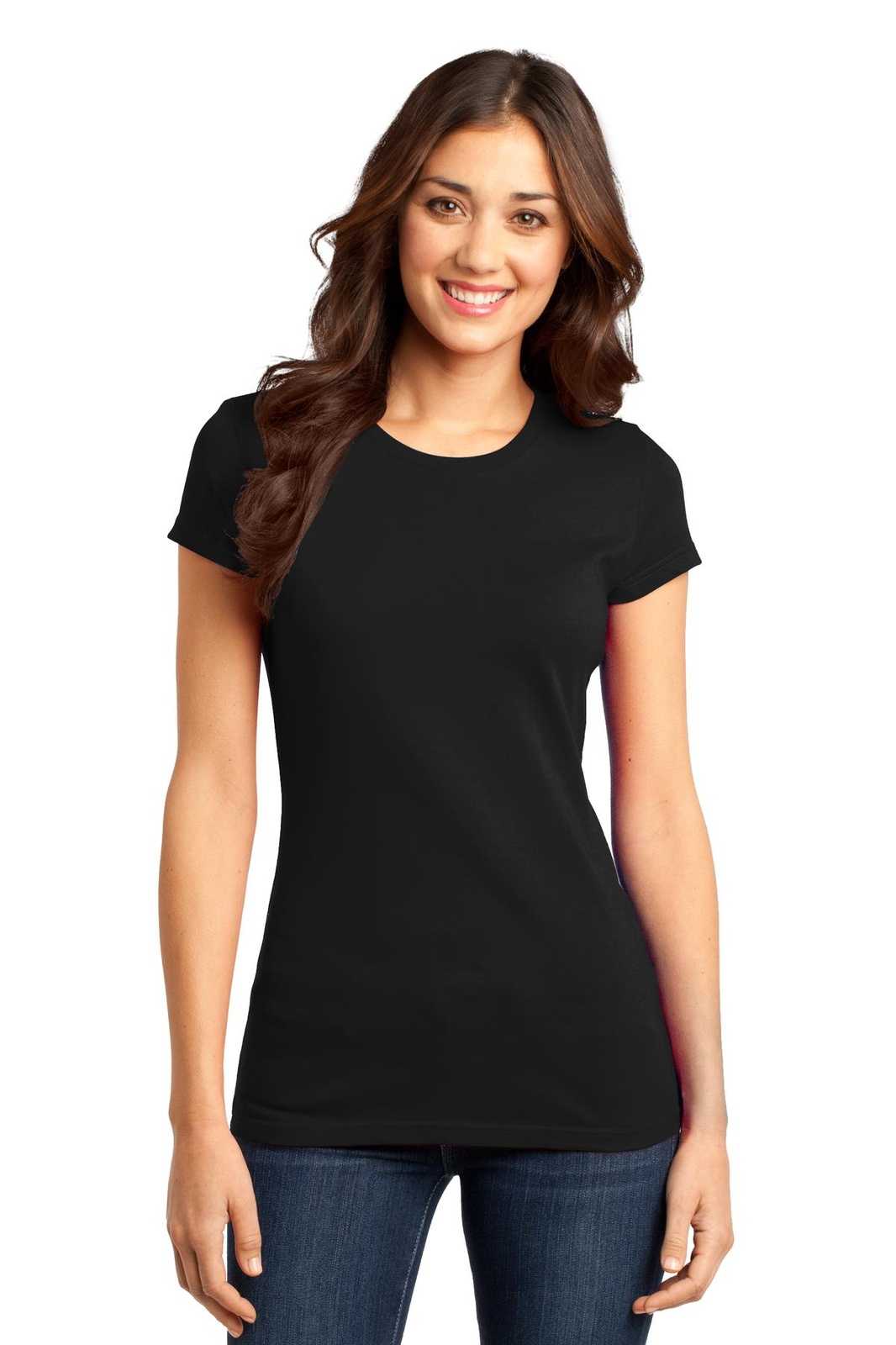 District DT6001 Women&#39;s Fitted Very Important Tee - Black - HIT a Double - 1