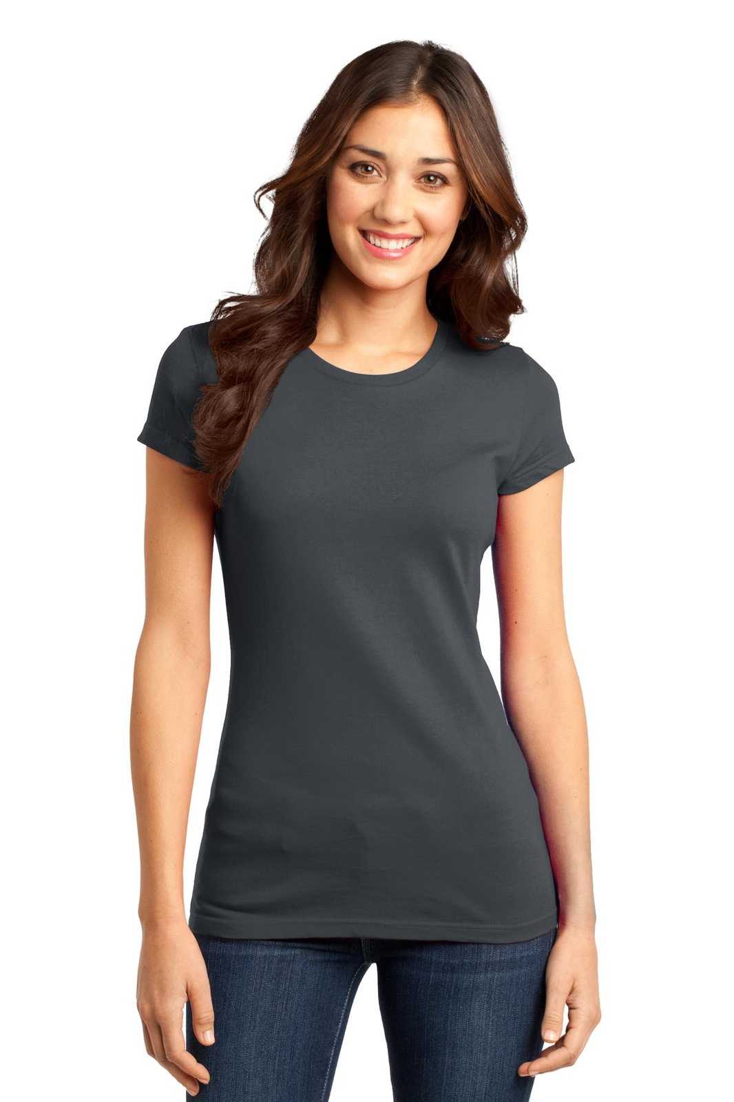 District DT6001 Women&#39;s Fitted Very Important Tee - Charcoal - HIT a Double - 1