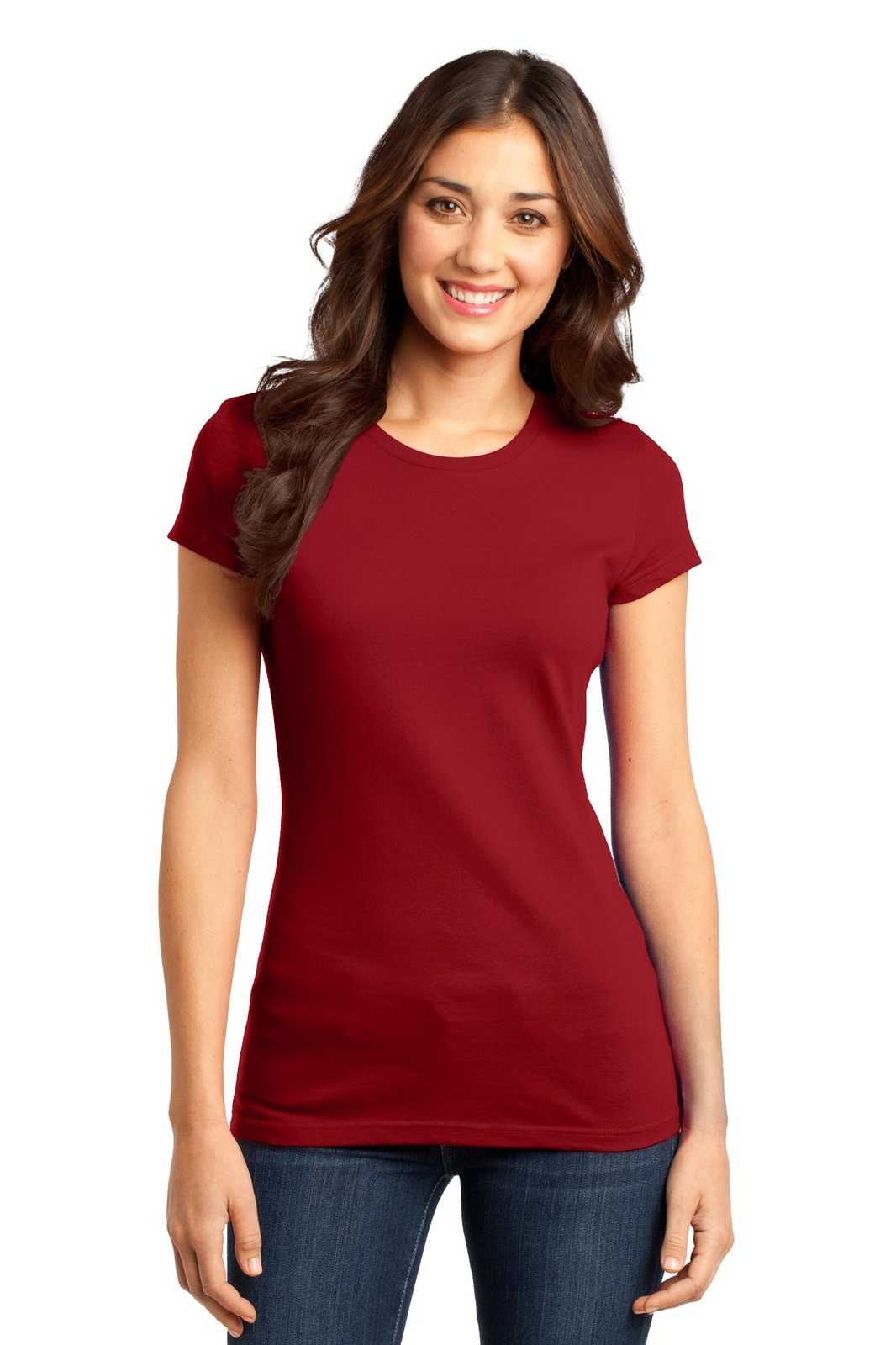 District DT6001 Women's Fitted Very Important Tee - Classic Red - HIT a Double - 1