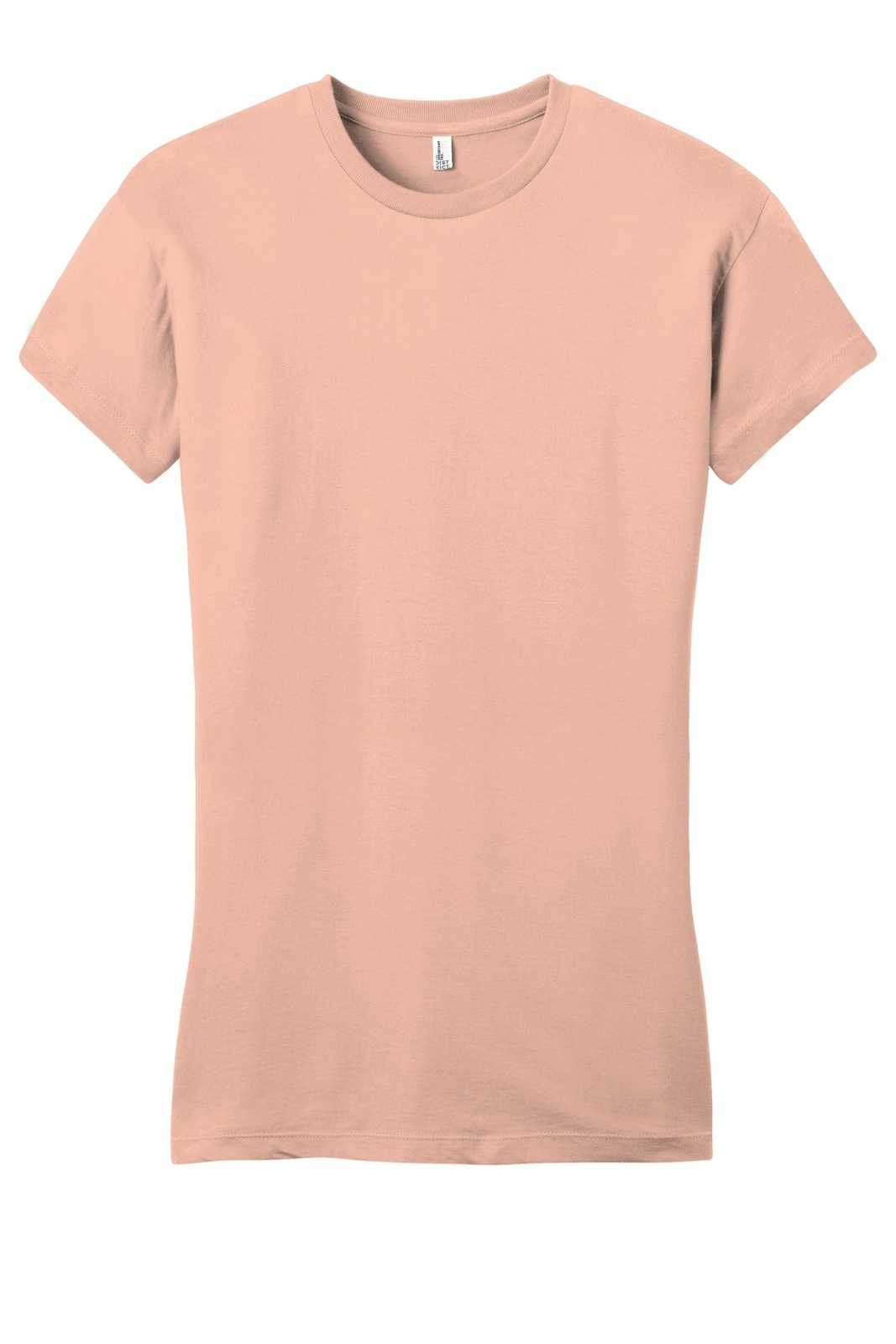 District DT6001 Women&#39;s Fitted Very Important Tee - Dusty Peach - HIT a Double - 5