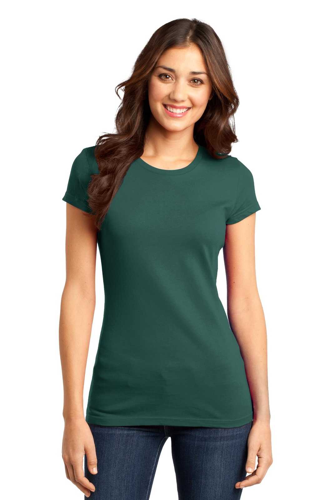 District DT6001 Women's Fitted Very Important Tee - Evergreen - HIT a Double - 1