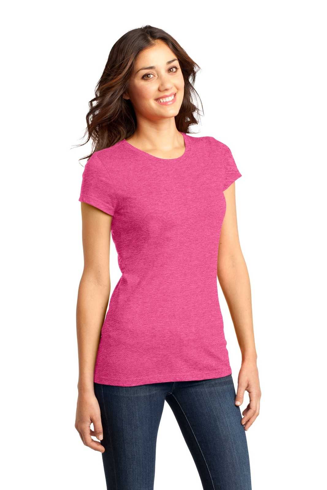 District DT6001 Women&#39;s Fitted Very Important Tee - Fuchsia Frost - HIT a Double - 4