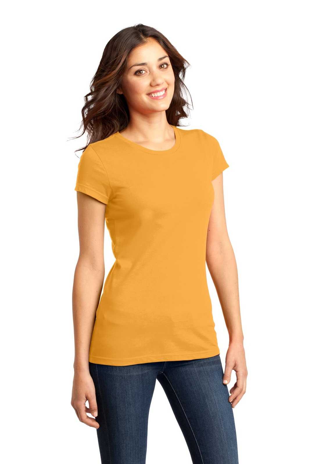 District DT6001 Women&#39;s Fitted Very Important Tee - Gold - HIT a Double - 4