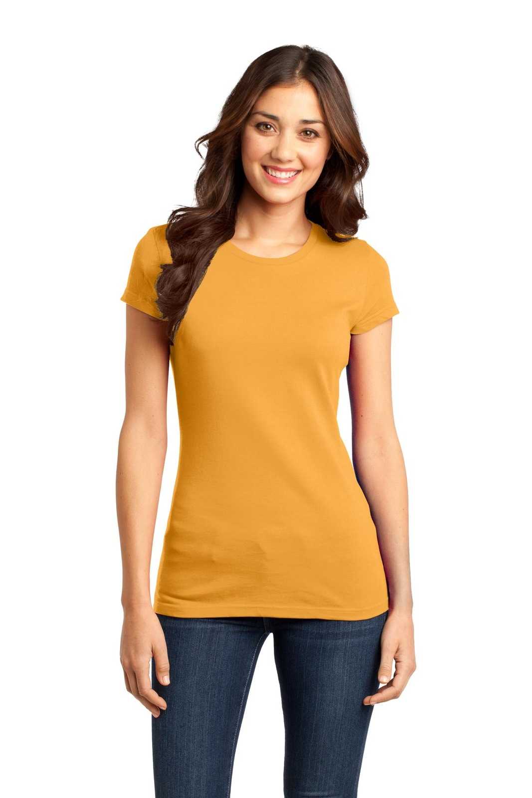 District DT6001 Women's Fitted Very Important Tee - Gold - HIT a Double - 1