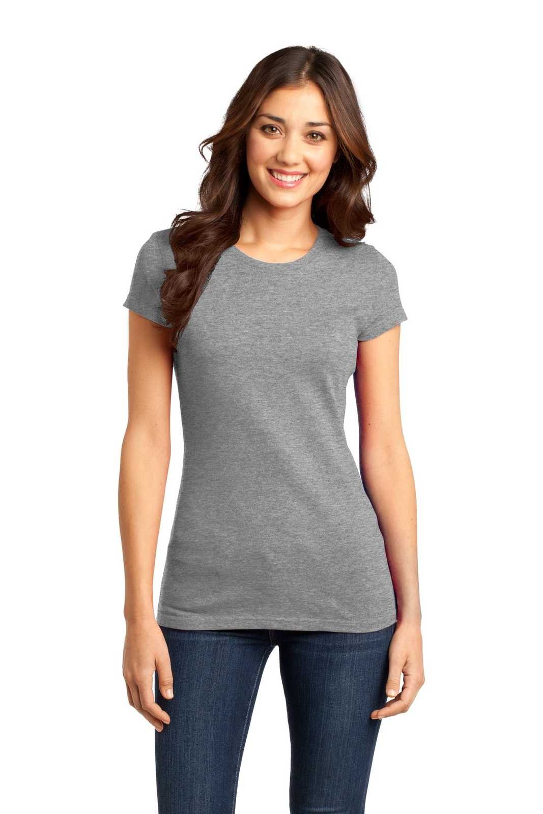 District DT6001 Women's Fitted Very Important Tee - Gray Frost - HIT a Double - 1