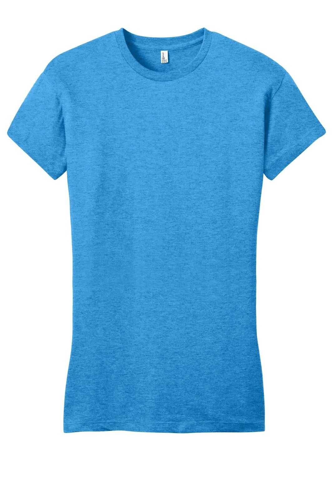 District DT6001 Women&#39;s Fitted Very Important Tee - Heathered Bright Turquoise - HIT a Double - 5