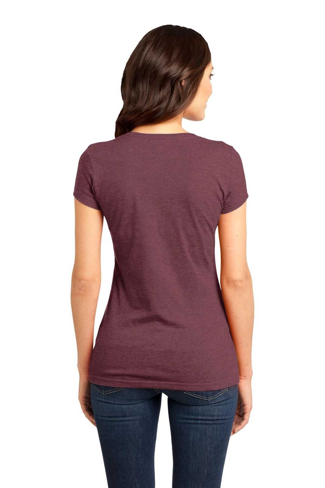 District DT6001 Women's Fitted Very Important Tee - Heathered Cardinal - HIT a Double - 1
