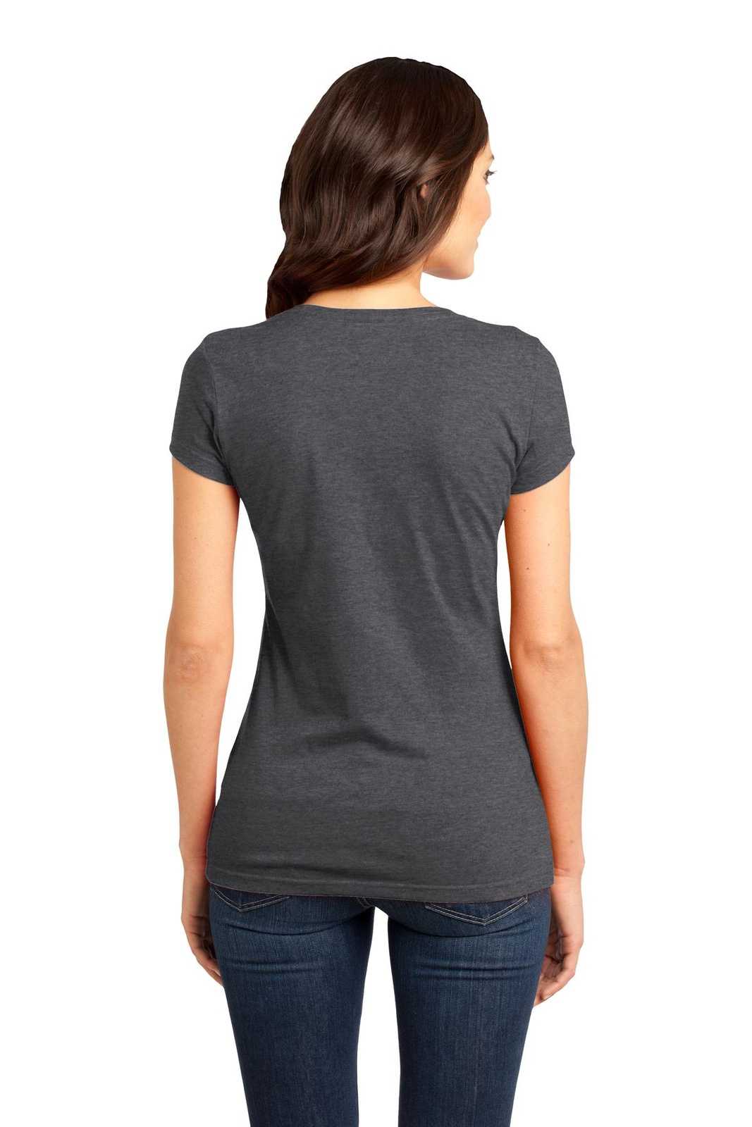 District DT6001 Women&#39;s Fitted Very Important Tee - Heathered Charcoal - HIT a Double - 2