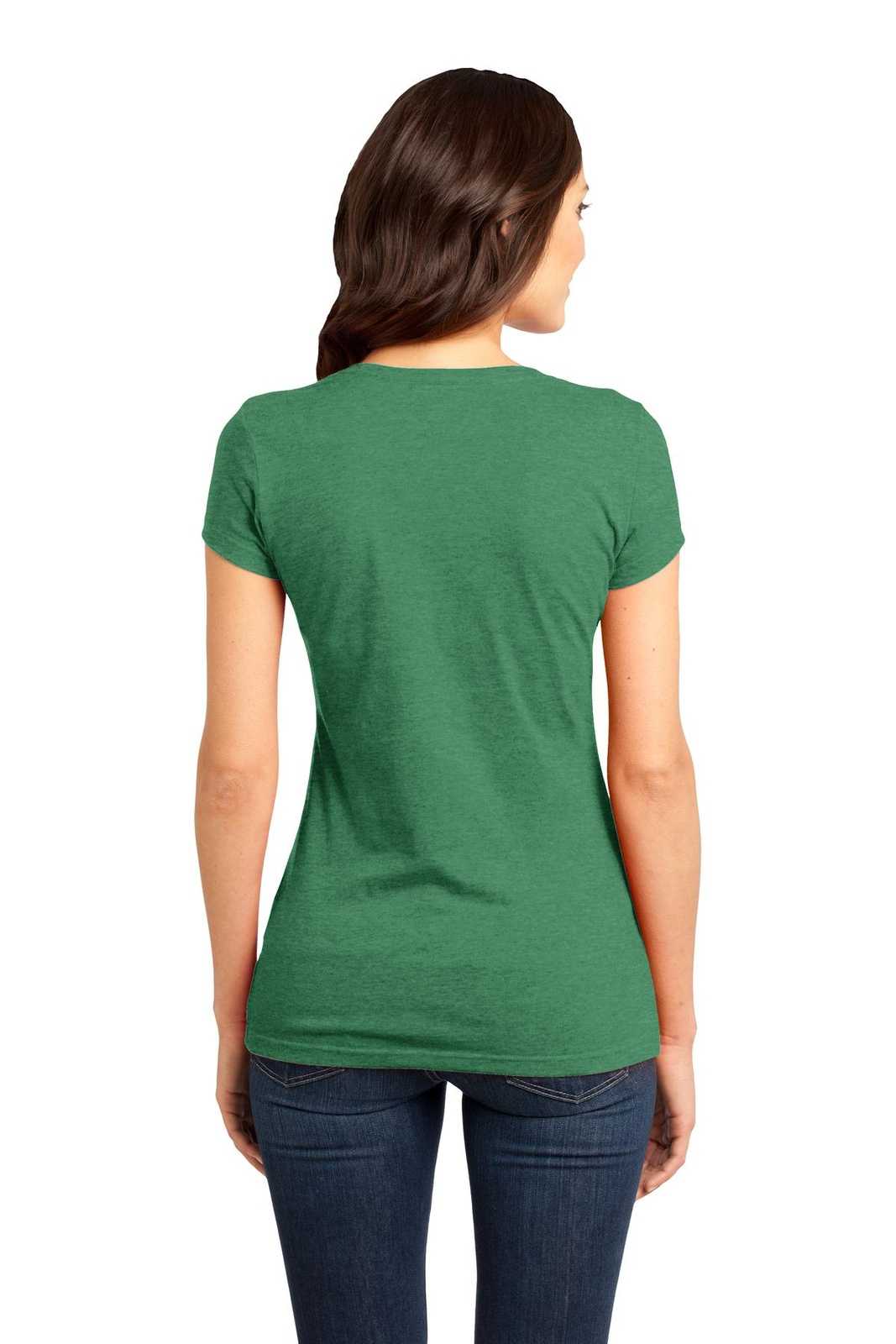 District DT6001 Women's Fitted Very Important Tee - Heathered Kelly Green - HIT a Double - 1
