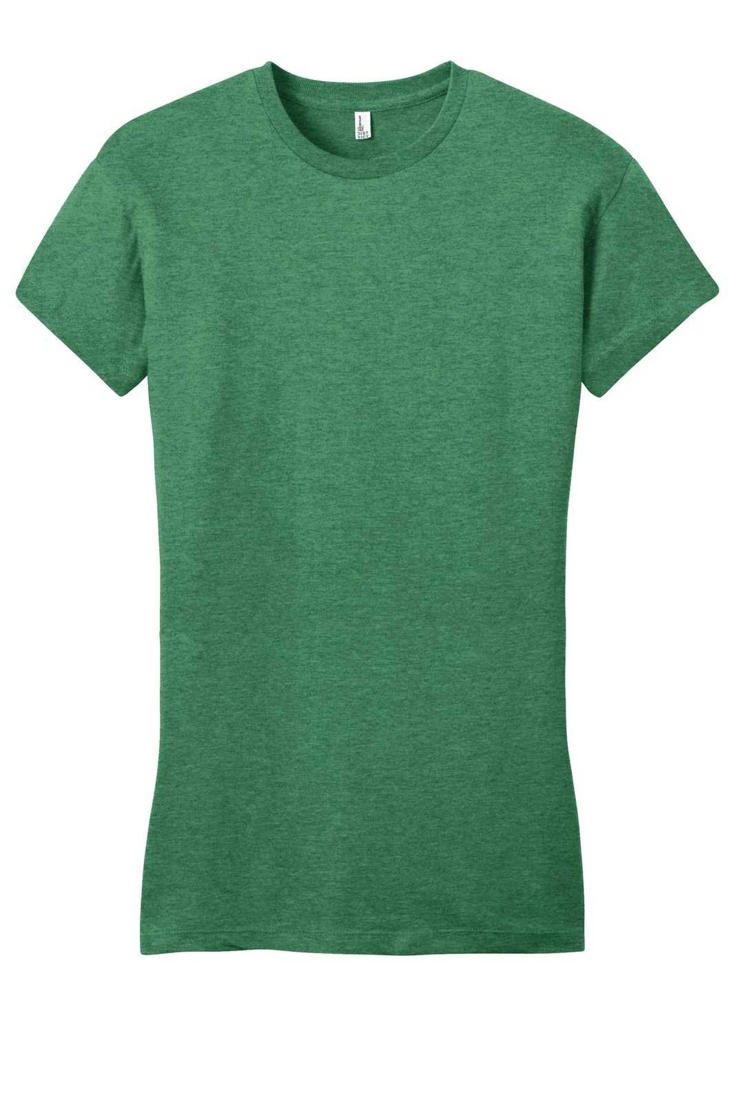 District DT6001 Women&#39;s Fitted Very Important Tee - Heathered Kelly Green - HIT a Double - 5