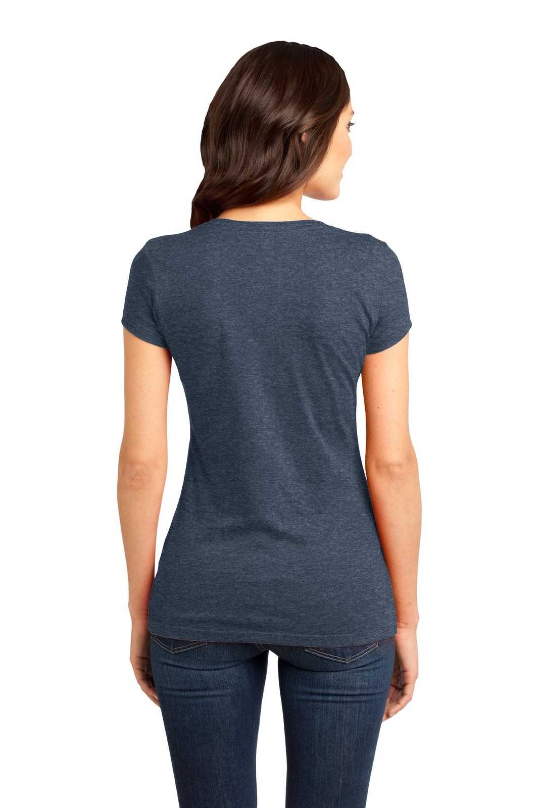 District DT6001 Women's Fitted Very Important Tee - Heathered Navy - HIT a Double - 1