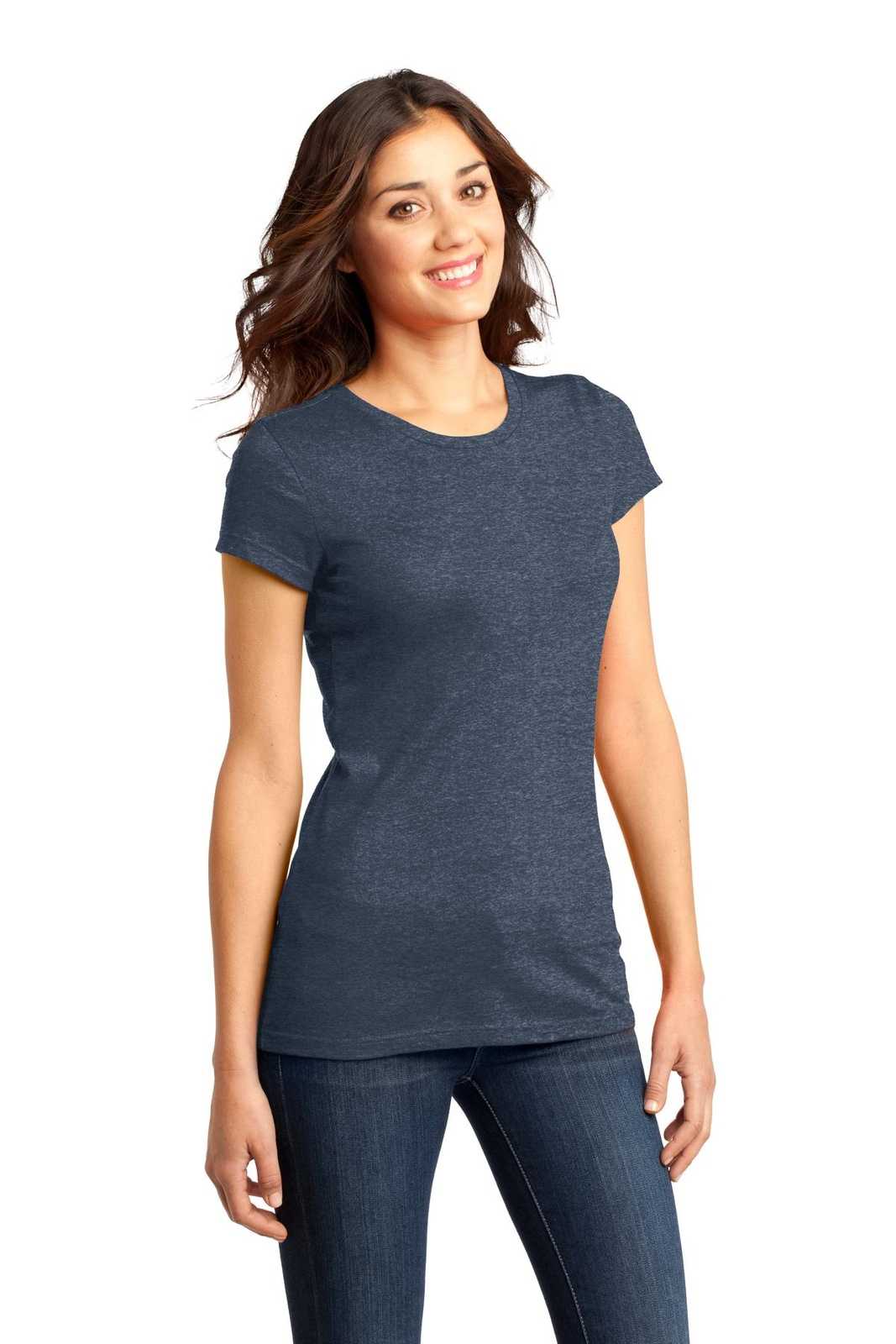 District DT6001 Women&#39;s Fitted Very Important Tee - Heathered Navy - HIT a Double - 4