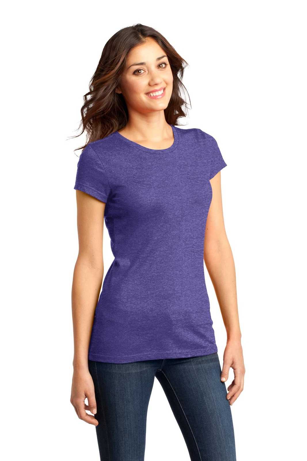 District DT6001 Women&#39;s Fitted Very Important Tee - Heathered Purple - HIT a Double - 4