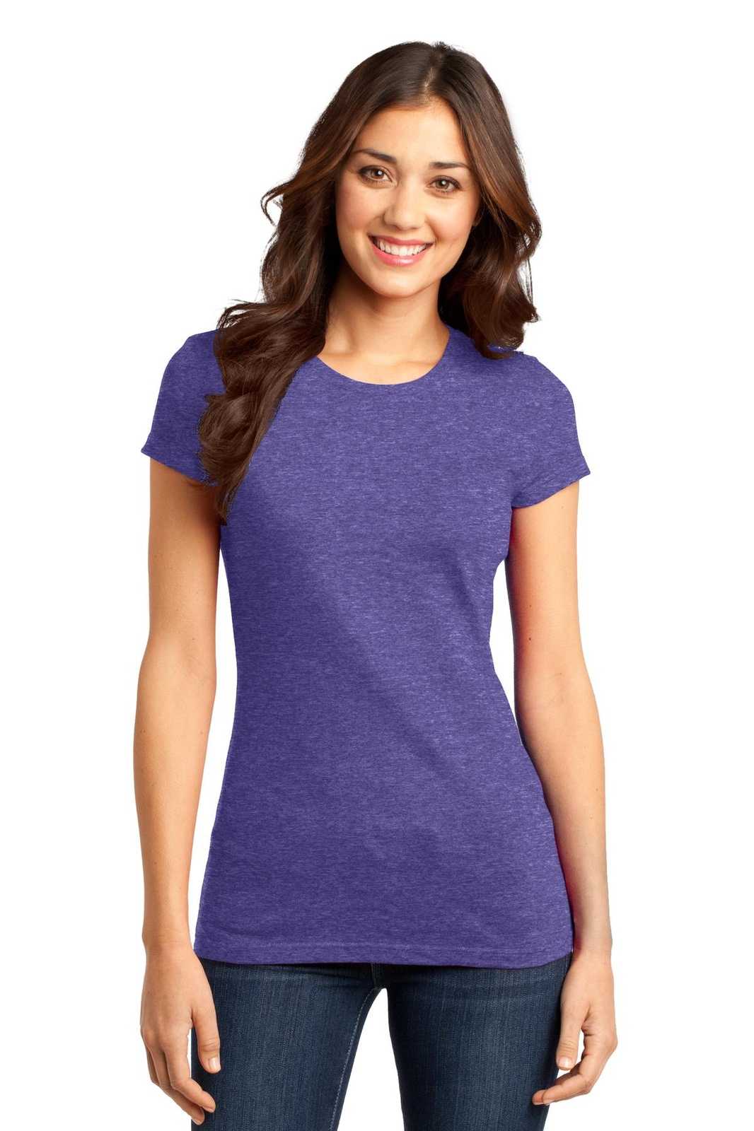 District DT6001 Women&#39;s Fitted Very Important Tee - Heathered Purple - HIT a Double - 1