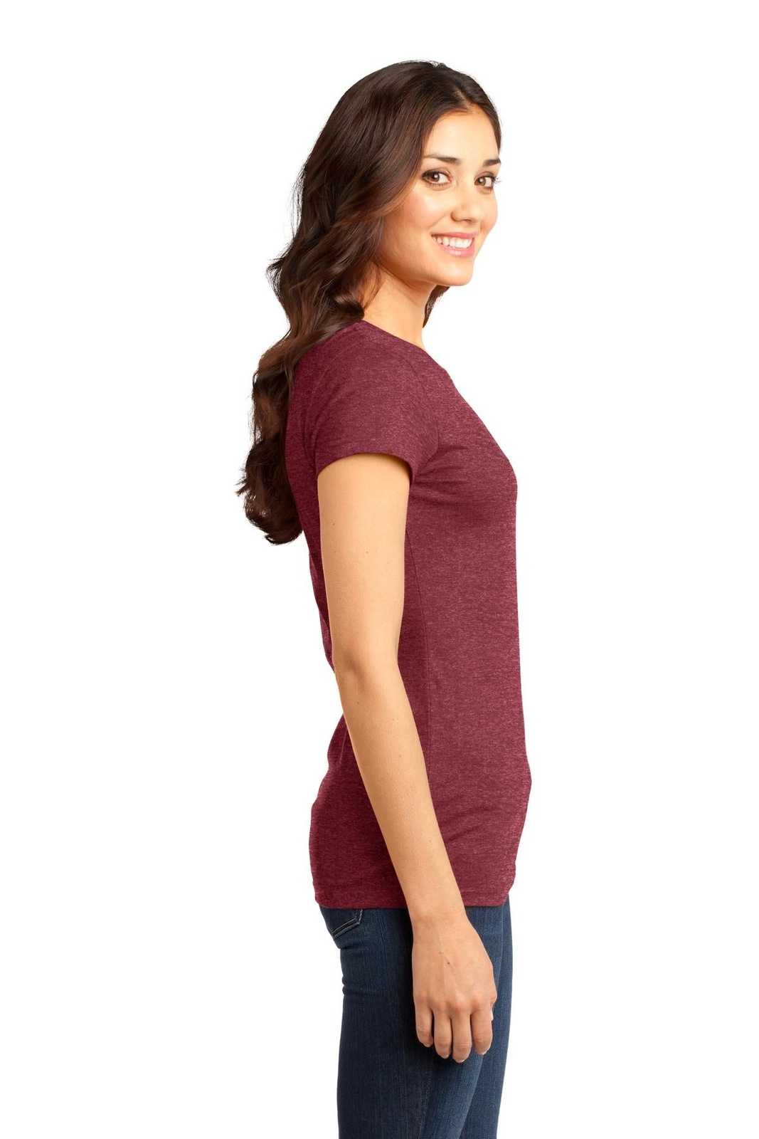 District DT6001 Women&#39;s Fitted Very Important Tee - Heathered Red - HIT a Double - 3