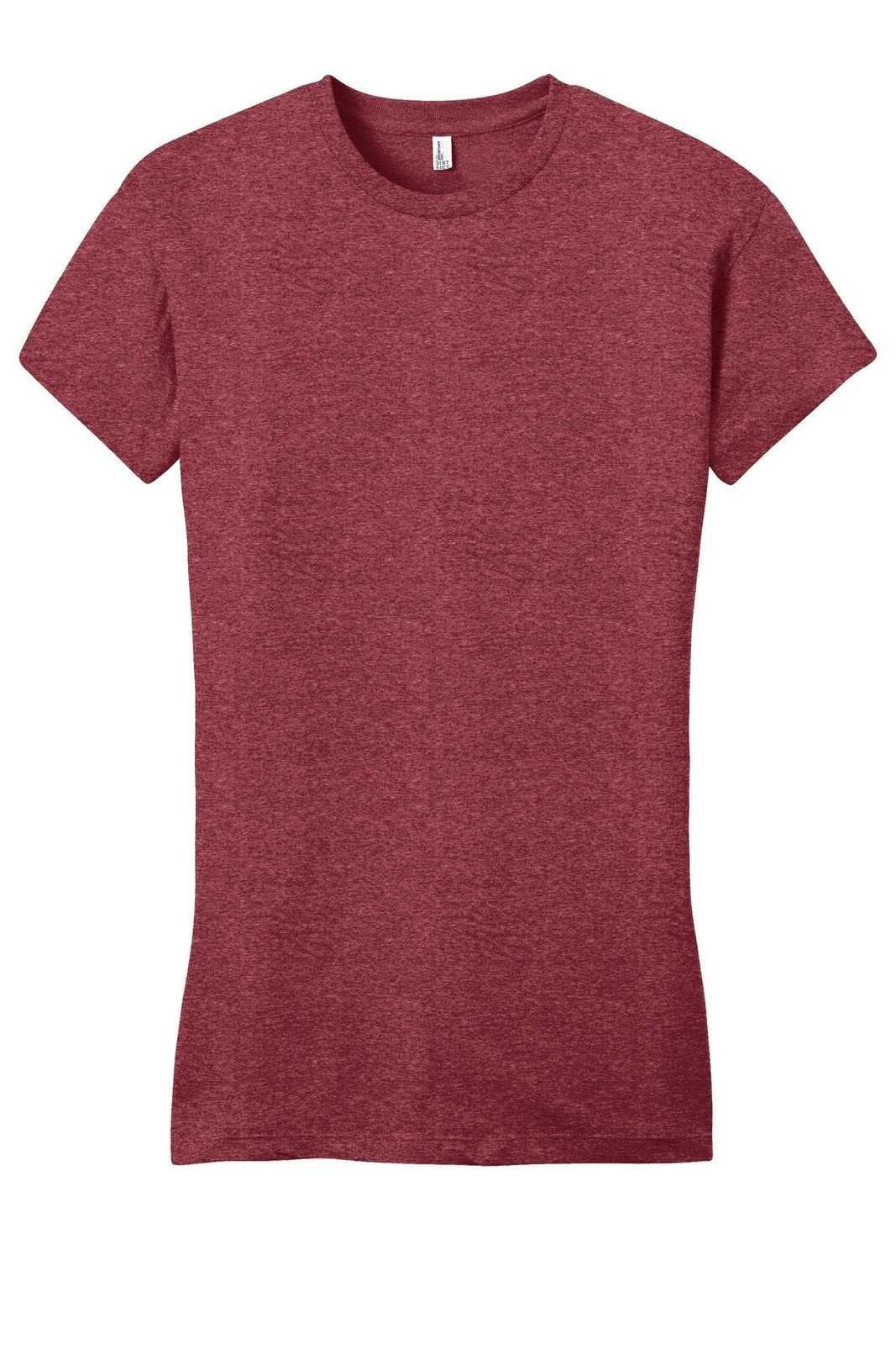 District DT6001 Women&#39;s Fitted Very Important Tee - Heathered Red - HIT a Double - 5