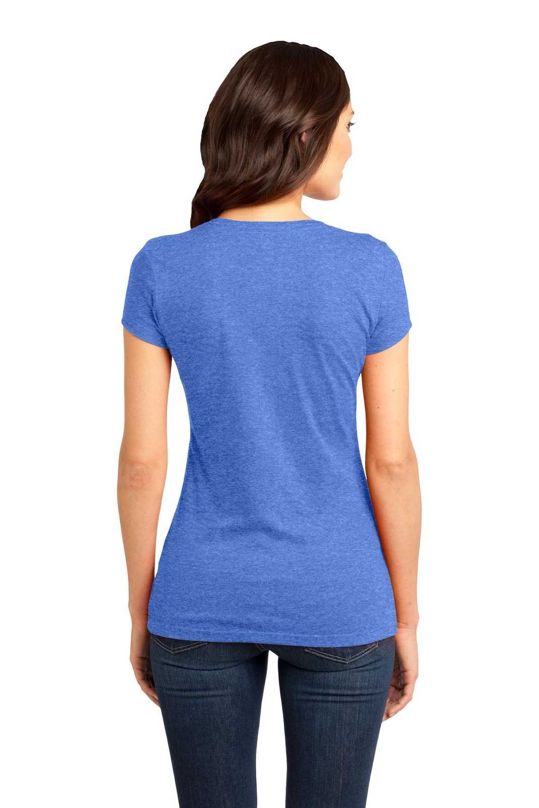 District DT6001 Women's Fitted Very Important Tee - Heathered Royal - HIT a Double - 1