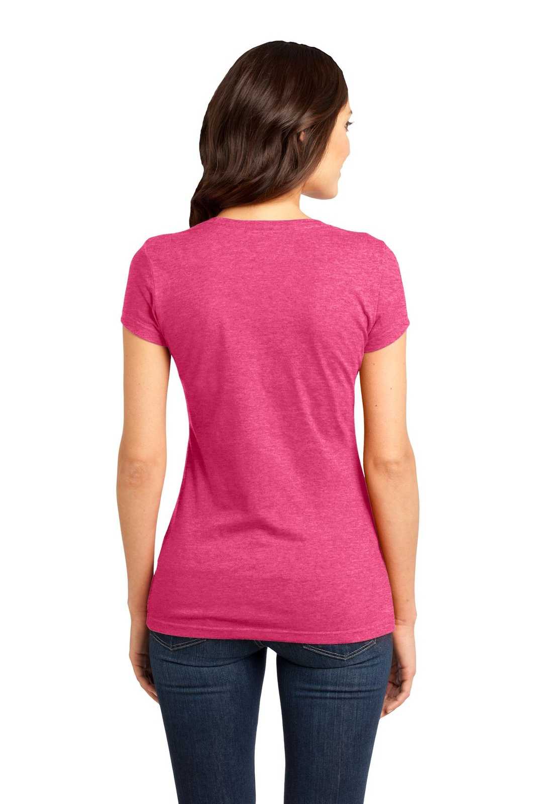 District DT6001 Women&#39;s Fitted Very Important Tee - Heathered Watermelon - HIT a Double - 2