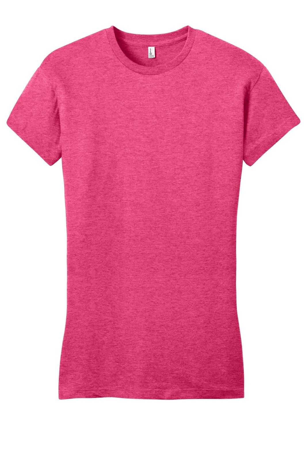 District DT6001 Women&#39;s Fitted Very Important Tee - Heathered Watermelon - HIT a Double - 5