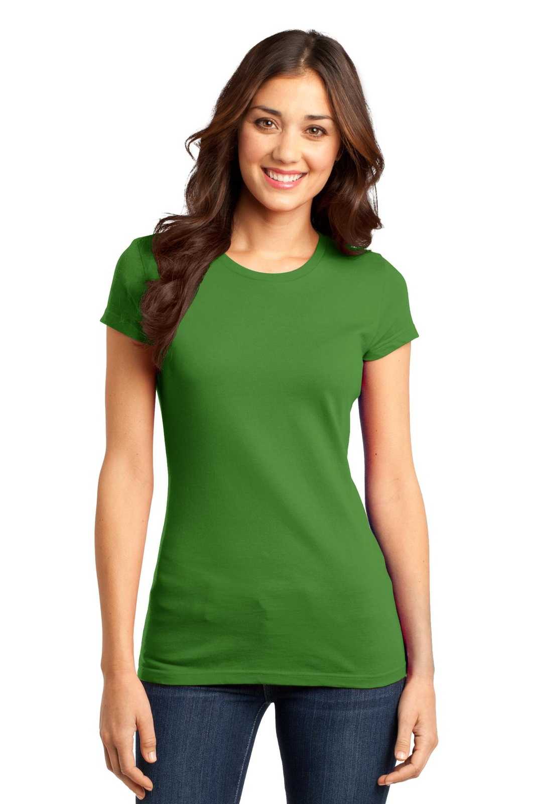 District DT6001 Women's Fitted Very Important Tee - Kiwi Green - HIT a Double - 1