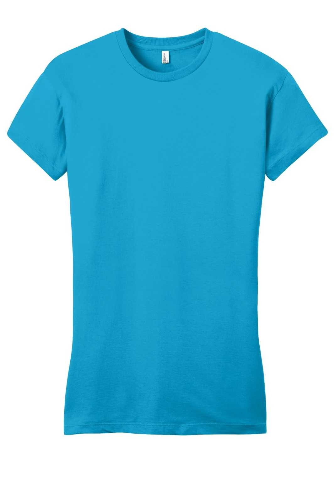District DT6001 Women&#39;s Fitted Very Important Tee - Light Turquoise - HIT a Double - 5